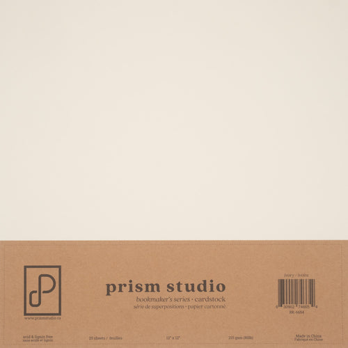Prism Studio - 12X12 Bookmaker's Cardstock - 80lb - Ivory. For crafting, scrapbooking, invitations, and DIY. At Embellish Away in Ontario Canada.