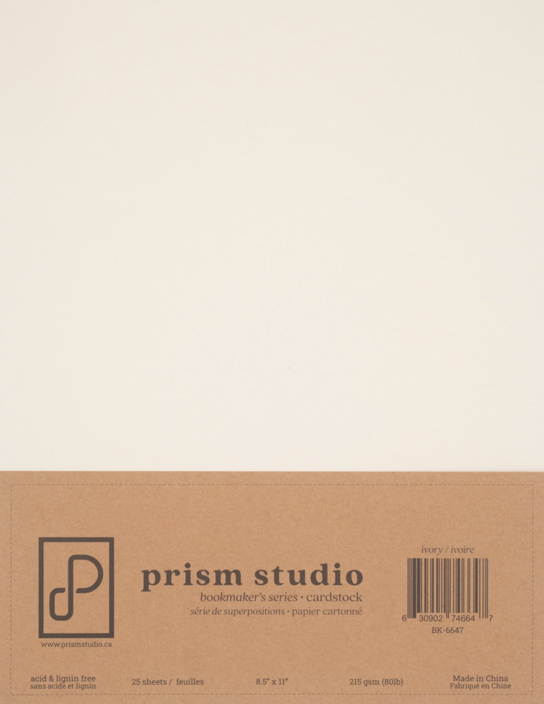 Prism Studio - 8.5X11 Bookmaker's Cardstock - 80lb - Ivory. For crafting, scrapbooking, invitations, and DIY. At Embellish Away in Ontario Canada.