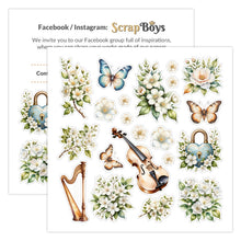 Charger l&#39;image dans la galerie, ScrapBoys - 8X8 Paper Pad - Flowers Melody. 12 sheets with 2 bonus on the back of the covers. Available at Embellish Away located in Bowmanville Ontario Canada.
