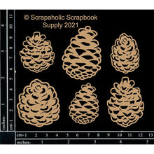 Load image into Gallery viewer, Scrapaholics - Laser Cut Chipboard 2mm Thick - Pinecones, 6/Pkg/ 1.5&quot; To 2&quot;. Available at Embellish Away located in Bowmanville Ontario Canada.
