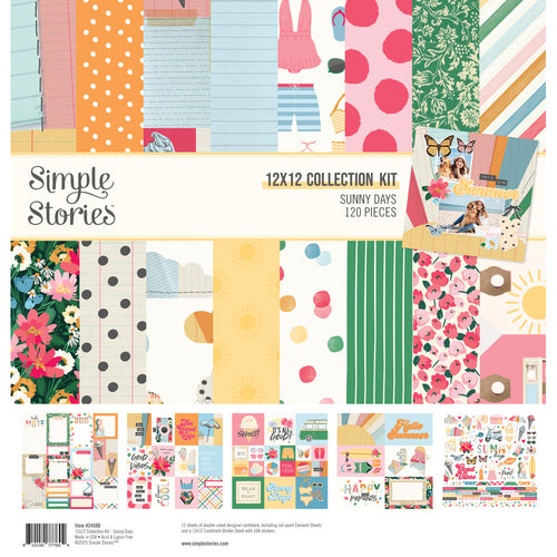 Simple Stories - 12X12 Collection Kit - Sunny Days. 12 sheets of double-sided. Available at Embellish Away located in Bowmanville Ontario Canada.
