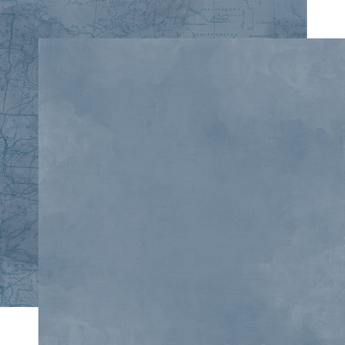 Simple Stories - 12X12 Vintage Basics Paper - Simple Vintage Woodlands - Slate Blue. Available at Embellish Away located in Bowmanville Ontario Canada.