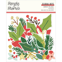 Charger l&#39;image dans la galerie, Simple Stories - Bits &amp; Pieces - Floral - Santa&#39;s Village. Die-cuts are a great addition to scrapbook pages, greeting cards and more! The perfect embellishment for all your paper crafting needs! Contains 46 Die Cut Pieces with gold foil accents. Available at Embellish Away located in Bowmanville Ontario Canada.
