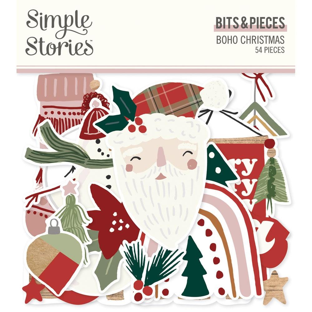 Simple Stories - Bits & Pieces Die-Cuts - 54/Pkg - Boho Christmas. Take your projects to the next level and put the perfect finishing touch with die cut embellishments. Available at Embellish Away located in Bowmanville Ontario Canada.
