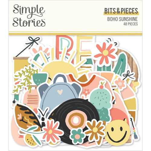 Simple Stories - Bits & Pieces Die-Cuts - 48/Pkg - Boho Sunshine. Die-Cuts are a great addition to scrapbook pages, greeting cards and more! The perfect embellishment for all your paper crafting needs! Available at Embellish Away located in Bowmanville Ontario Canada.