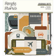 Load image into Gallery viewer, Simple Stories - Bits &amp; Pieces Die-Cuts - 38/Pkg - Here &amp; There - Journal. Die-Cuts are a great addition to scrapbook pages, greeting cards and more! The perfect embellishment for all your paper crafting needs! Available at Embellish Away located in Bowmanville Ontario Canada.
