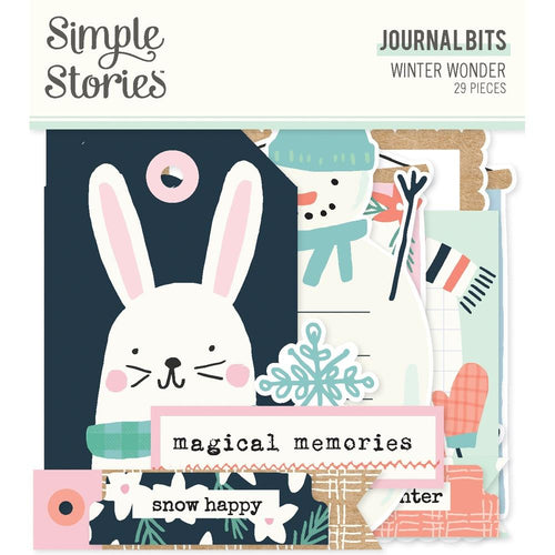 Simple Stories - Bits & Pieces Die-Cuts - 29/Pkg - Journal - Simple Winter Wonder. A great addition to scrapbook pages, greeting cards and more! The perfect embellishment for all your paper crafting needs! This package contains 29 die-cut cardstock pieces. Available at Embellish Away located in Bowmanville Ontario Canada.