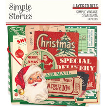 Cargar imagen en el visor de la galería, Simple Stories - Bits &amp; Pieces Die-Cuts - 14/Pkg - Layered - Simple Vintage Dear Santa. Take your projects to the next level and put the perfect finishing touch with die cut embellishments. Available at Embellish Away located in Bowmanville Ontario Canada.
