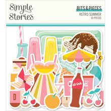 Load image into Gallery viewer, Simple Stories - Bits &amp; Pieces Die-Cuts - 50/Pkg - Retro Summer. Die-Cuts are a great addition to scrapbook pages, greeting cards and more! The perfect embellishment for all your paper crafting needs! Available at Embellish Away located in Bowmanville Ontario Canada.

