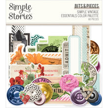Load image into Gallery viewer, Simple Stories - Bits &amp; Pieces Die-Cuts - 60/Pkg - Simple Vintage Essentials Color Palette. Die-cuts are a great addition to scrapbook pages, greeting cards and more! The perfect embellishment for all your paper crafting needs! Available at Embellish Away located in Bowmanville Ontario Canada.
