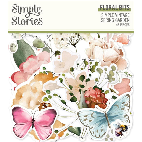Simple Stories - Bits & Pieces Die-Cuts - 43/Pkg - Simple Vintage Spring Garden - Floral. Die-cuts are a great addition to scrapbook pages, greeting cards and more! The perfect embellishment for all your paper crafting needs! Available at Embellish Away located in Bowmanville Ontario Canada.