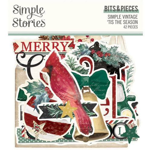 Simple Stories - Bits & Pieces Die-Cuts - 42/Pkg - Simple Vintage 'Tis The Season. Take your projects to the next level and put the perfect finishing touch with die cut embellishments. Available at Embellish Away located in Bowmanville Ontario Canada.