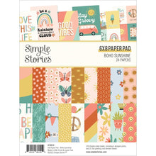 Load image into Gallery viewer, Simple Stories - Double-Sided Paper Pad 6&quot;X8&quot; - 24/Pkg - Boho Sunshine. A high quality 65 pound printed designer cardstock perfect for use with scrapbooking, paper crafting, card making, planning, home decor and more! Available at Embellish Away located in Bowmanville Ontario Canada.
