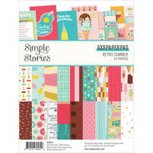 Cargar imagen en el visor de la galería, Simple Stories - Double-Sided Paper Pad 6&quot;X8&quot; - 24/Pkg - Retro Summer. High quality 65 pound printed designer cardstock perfect for use with scrapbooking, paper crafting, card making, planning, home decor and more! Available at Embellish Away located in Bowmanville Ontario Canada.
