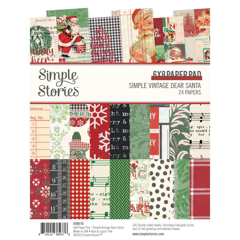 Simple Stories - Double-Sided Paper Pad 6X8 - 24/Pkg - Simple Vintage Dear Santa. Unique papers is a high-quality printed designer cardstock perfect for use with scrapbooking, paper crafting, card making, planning, home decor and more! Available at Embellish Away located in Bowmanville Ontario Canada.