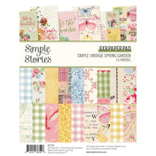Load image into Gallery viewer, Simple Stories - Double-Sided Paper Pad 6&quot;X8&quot; - 24/Pkg - Simple Vintage Spring Garden. Unique papers are a high quality 65 pound printed designer cardstock perfect for use with scrapbooking, paper crafting, card making, planning, home decor and more! Available at Embellish Away located in Bowmanville Ontario Canada.
