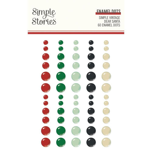 Simple Stories - Enamel Dots Embellishments - Simple Vintage Dear Santa. While you need the perfect paper to start your project, you also need the perfect embellishment to finish your project! Available at Embellish Away located in Bowmanville Ontario Canada.