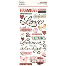 Cargar imagen en el visor de la galería, Simple Stories - Foam Stickers - 50/Pkg - Love Story. If you want to add a bit of dimension to your projects these foam stickers will do the job. These stickers are sure to add the finishing touches to your projects. Available at Embellish Away located in Bowmanville Ontario Canada.
