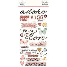 Load image into Gallery viewer, Simple Stories - Foam Stickers - 50/Pkg - Love Story. If you want to add a bit of dimension to your projects these foam stickers will do the job. These stickers are sure to add the finishing touches to your projects. Available at Embellish Away located in Bowmanville Ontario Canada.
