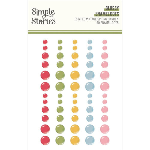 Simple Stories - Glossy Enamel Dots Embellishments - Simple Vintage Spring Garden. While you need the perfect paper to start your project, you also need the perfect embellishment to finish your project! Available at Embellish Away located in Bowmanville Ontario Canada.