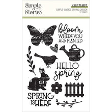 Load image into Gallery viewer, Simple Stories - Photopolymer Clear Stamps - Simple Vintage Spring Garden. These stamps are perfect for cards, slimline cards, scrapbook pages, and other paper crafting and mixed media projects. Available at Embellish Away located in Bowmanville Ontario Canada.
