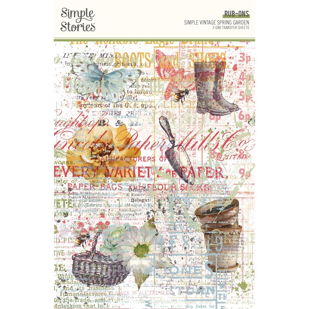 Simple Stories - Rub-Ons - Simple Vintage Spring Garden. These transfers are easy to use rub-on transfers that release onto a wide variety of surfaces allowing for a multitude of decor, furniture and multi-media uses. Available at Embellish Away located in Bowmanville Ontario Canada.