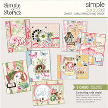 Load image into Gallery viewer, Simple Stories - Simple Cards Card Kit - Simple Vintage Spring Garden. An all-inclusive kit to create 8 cards in minutes. Each kit includes (8) card bases, a variety of die-cut and chipboard pieces as well as complete color step by step instructions. Available at Embellish Away located in Bowmanville Ontario Canada.
