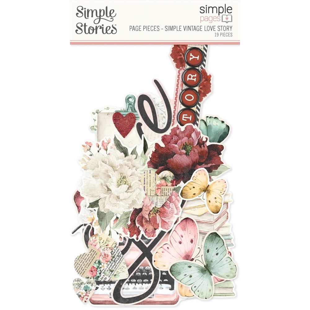 Simple Stories - Simple Pages Page Pieces - Love Story. Embellishments can add whimsy, dimension, color and style to greeting cards, scrapbook pages, altered art, mixed media and more. Available at Embellish Away located in Bowmanville Ontario Canada.
