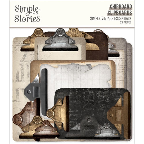 Simple Stories - Simple Vintage Essentials - Chipboard - 29/Pkg - Clipboards. Die-Cuts are a great addition to scrapbook pages, greeting cards and more! The perfect embellishment for all your paper crafting needs! Available at Embellish Away located in Bowmanville Ontario Canada.