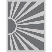Load image into Gallery viewer, Simple Stories - Stencil 6&quot;X8&quot; - Retro Summer - Sunburst. This 6x8 inch reusable stencil can be used with your favorite inks, embossing pastes, glitter pastes, texture pastes, paper glazes, paints, sprays, and other crafting mediums. Available at Embellish Away located in Bowmanville Ontario Canada.
