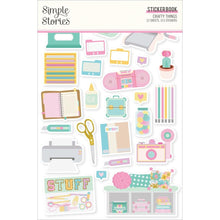 Cargar imagen en el visor de la galería, Simple Stories - Sticker Book - 12/Sheets - Crafty Things. 12 Sticker Sheets, (315) stickers. Available at embellish Away located in Bowmanville Ontario Canada.
