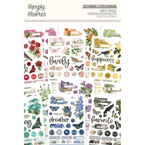 Simple Stories - Sticker Book - 12/Sheets - Simple Vintage Essentials - Designer, Color Palette. The stickers can be used to creatively embellish any project of your choice. Available at Embellish Away located in Bowmanville Ontario Canada.