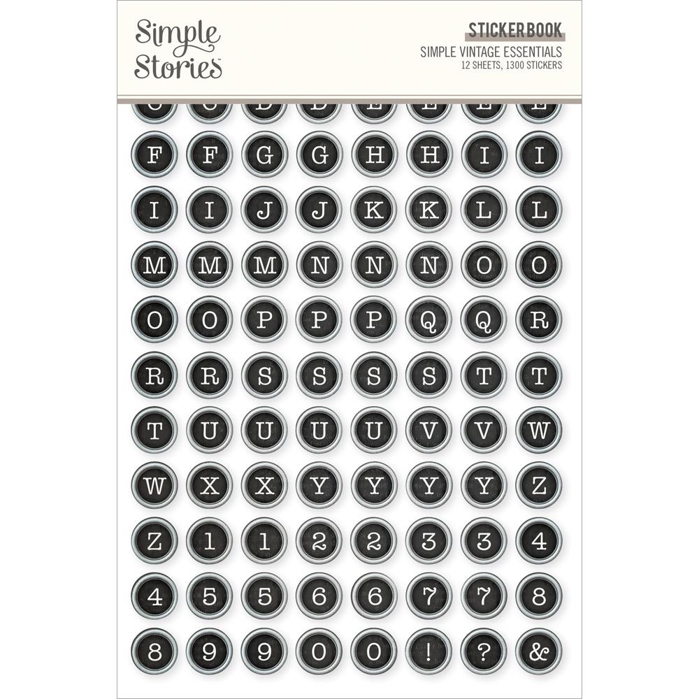 Simple Stories - Sticker Book - 12/Sheets - Simple Vintage Essentials - 1300/Pkg. For scrapbooks, photo albums, or planners, the eye-catching pieces are guaranteed to add style on any artwork. Available at Embellish Away located in Bowmanville Ontario Canada.