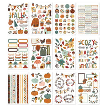 Load image into Gallery viewer, Simple Stories -Sticker Book 12/Sheets - Cider &amp; Donuts. The stickers can be used to creatively embellish any project of your choice. Be it for scrapbooks, photo albums, or planners, the eye-catching pieces are guaranteed to add style on any artwork! Available at Embellish Away located in Bowmanville Ontario Canada.
