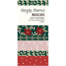 Cargar imagen en el visor de la galería, Simple Stories - Washi Tape - 5/Pkg - Boho Christmas. Washi tapes are multi purpose tapes that can be used to embellish journals, artwork, mixed media, greeting cards and more. It&#39;s the perfect material to decorate your paper or make borders. Available at Embellish Away located in Bowmanville Ontario Canada.
