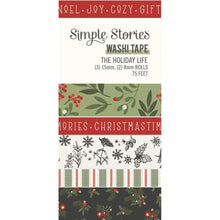 Cargar imagen en el visor de la galería, Simple Stories - Washi Tape 5/Pkg - The Holiday Life. Washi tapes are multi purpose tapes that can be used to embellish journals, artwork, mixed media, greeting cards and more.  Available at Embellish Away located in Bowmanville Ontario Canada.
