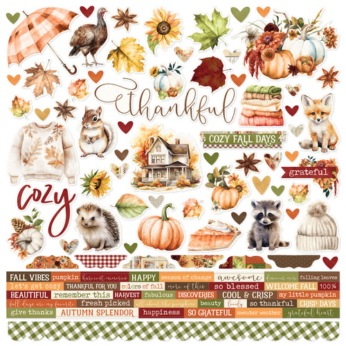 Simple Stories - 12X12 Cardstock Sticker Sheet - Simple Vintage Autumn Breeze. 104 stickers. At Embellish Away in Bowmanville Ontario Canada.