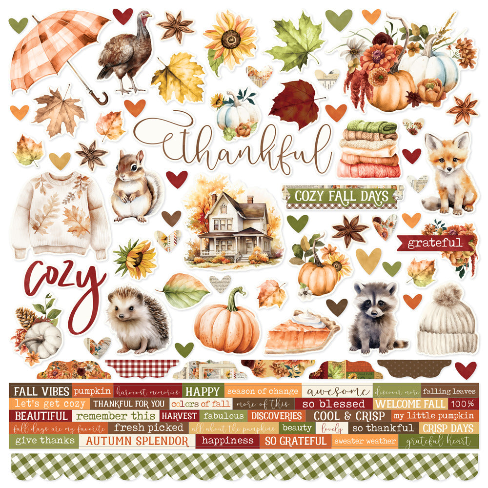 Simple Stories - 12X12 Cardstock Sticker Sheet - Simple Vintage Autumn Breeze. 104 stickers. At Embellish Away in Bowmanville Ontario Canada.