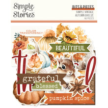 Load image into Gallery viewer, Simple Stories - Bits &amp; Pieces - Simple Vintage Autumn Breeze. 66 Die Cut Cardstock Pieces. Available at Embellish Away in Bowmanville Ontario Canada.
