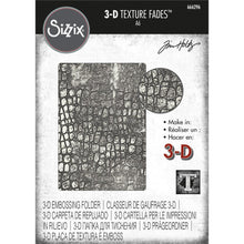 Cargar imagen en el visor de la galería, Sizzix - 3D Texture Fades Embossing Folder - By Tim Holtz - Reptile. Introducing Reptile by Tim Holtz - a beautifully detailed design inspired by nature and the animal kingdom. Available at Embellish Away located in Bowmanville Ontario Canada.

