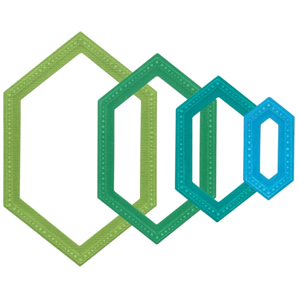 Sizzix - Framelits Die Set by Stacey Park - Framelits Reversed Belinda Stitched Hexagons (10pk). Available at Embellish Away in Bowmanville Ontario Canada.