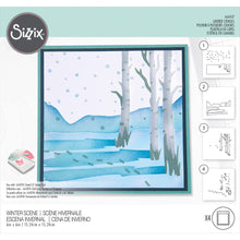 Load image into Gallery viewer, Sizzix - Making Tool Layered Stencil 6&quot;X6&quot; By Olivia Rose - Winter Scenes. Brrr! What a chilly scene, with bare birch trees, flakes falling and deep footprints in the snow this Winter Scene Layered Stencil is perfect for a wintery backdrop. Available at Embellish Away located in Bowmanville Ontario Canada.
