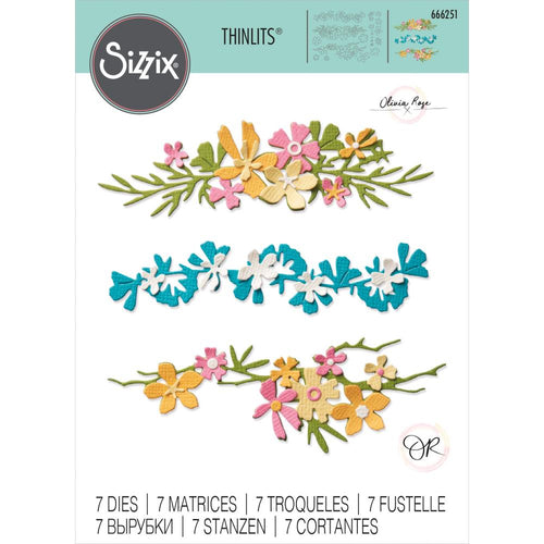 Sizzix - Thinlits By Olivia Rose - 7/Pkg - Woodland Borders. The Fabulous Bold Florals Thinlits Set is a collection perfect for creating a wide variety of compositions from wreaths and bouquets to smaller posies and single stems. Available at Embellish Away located in Bowmanville Ontario Canada.