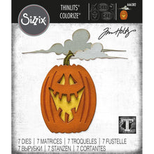 Load image into Gallery viewer, Sizzix - Thinlits Dies By Tim Holtz - 7/Pkg - Edison Colorize. Carve out room for Edison, an exciting new addition to the Colorize family. Designed by Tim Holtz, this fun new character is sure to be a hit throughout the spooky season! Available at Embellish Away located in Bowmanville Ontario Canada.
