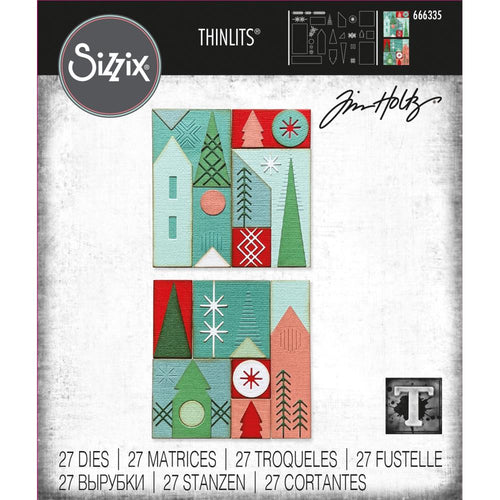 Sizzix - Thinlits Dies By Tim Holtz - 27/Pkg - Holiday Blocks. Available at Embellish Away located in Bowmanville Ontario Canada.