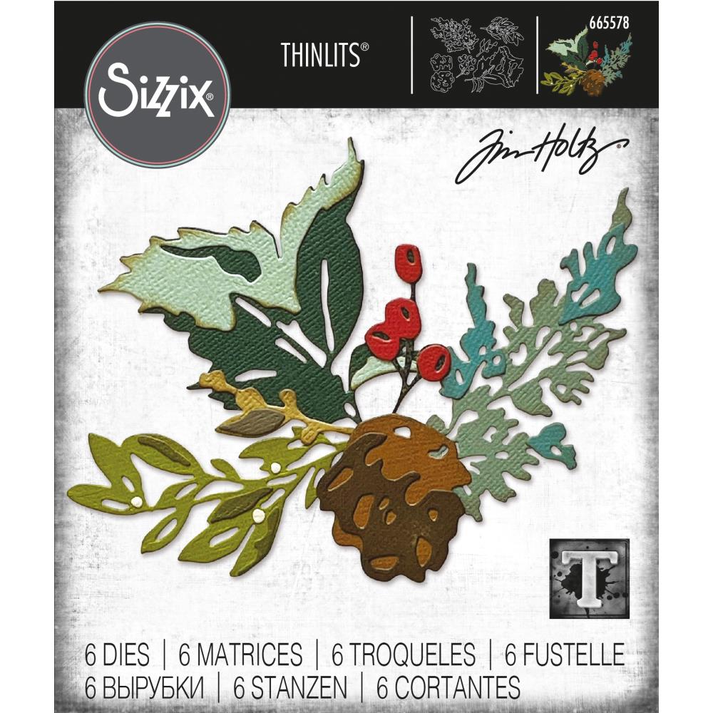 Sizzix - Thinlits Dies By Tim Holtz - Holiday Brushstroke #2. Beautifully detailed, the Holiday Brushstroke #2 set by Tim Holtz is sure to impress! Use this set to add realistic effects and embellishments to your festive and winter crafting. Available at Embellish Away located in Bowmanville Ontario Canada.