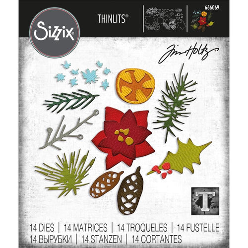 Sizzix - Thinlits Dies By Tim Holtz - 14/Pkg - Modern Festive. Thinlit dies offer a variety of affordable solo options or multi die options. Thinlits are easy to use and are compact and portable. Available at Embellish Away located in Bowmanville Ontario Canada.