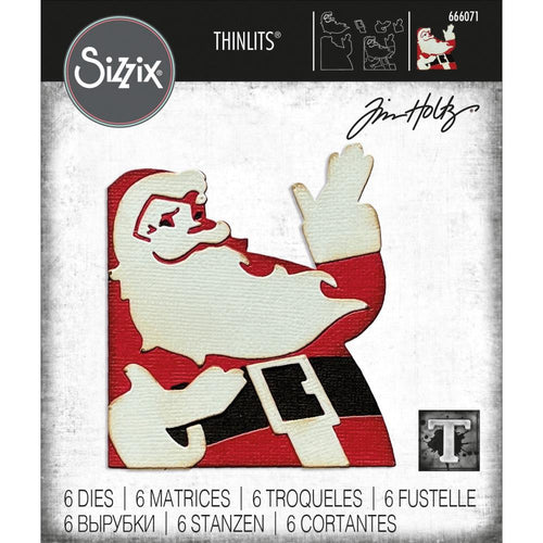 Sizzix - Thinlits Dies By Tim Holtz - 6/Pkg - Retro Santa. Thinlit dies offer a variety of affordable solo options or multi die options. Thinlits are easy to use and are compact and portable. Available at Embellish Away located in Bowmanville Ontario Canada.