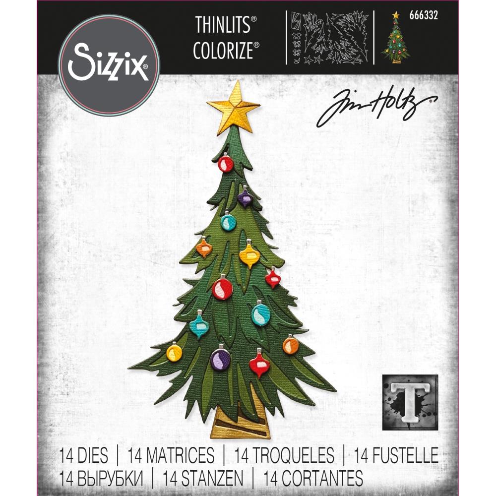 Sizzix - Thinlits Dies By Tim Holtz - 14/Pkg - Trim A Tree Colorize. Available at Embellish Away located in Bowmanville Ontario Canada.
