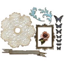 Load image into Gallery viewer, Sizzix - Thinlits Dies By Tim Holtz - 15/Pkg - Vault Boutique. These dies are compatible with leading die cutting machines (sold separately). These dies are designed to cut through paper, cardstock, and other thin materials. Available at Embellish Away located in Bowmanville Ontario Canada.
